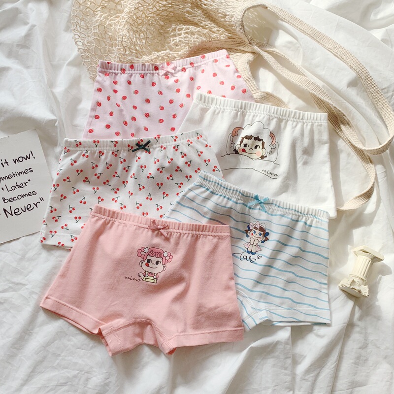 MIMO female children INS underwear boxer underwear pure cotton leggings cute cartoon 5 sets wholesale MIMO female children INS underwear boxer underwear pure cotton leggings cute cartoon 5 sets wholesale