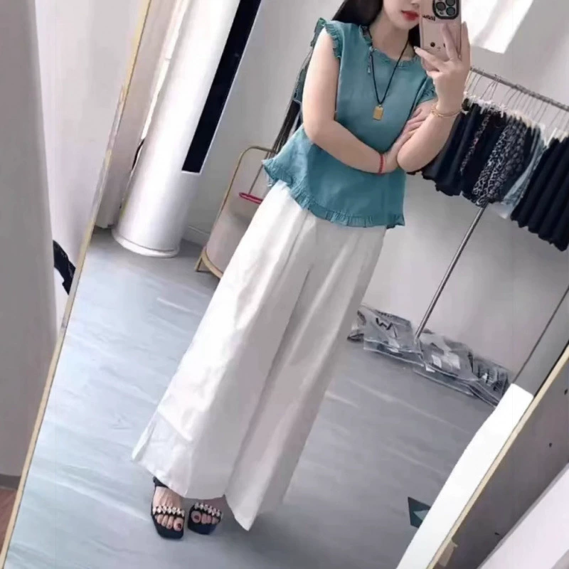 2025 новых летних красивых антивозрастных топов без рукавов в клетку, свободные женские модные повседневные костюмы этого года