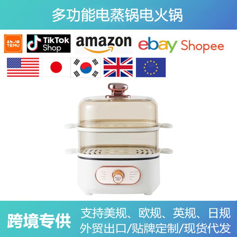 Cross-Border Foreign Trade Specializes in Stainless Steel Electric Steamers, Household Multifunctional Electric Hot Pots, Small Appliances, Breakfast Machines, and Electric Steamers