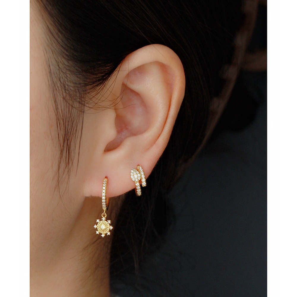 Fashion Geometric Sterling Silver Plating Zircon Earrings 1 Pair