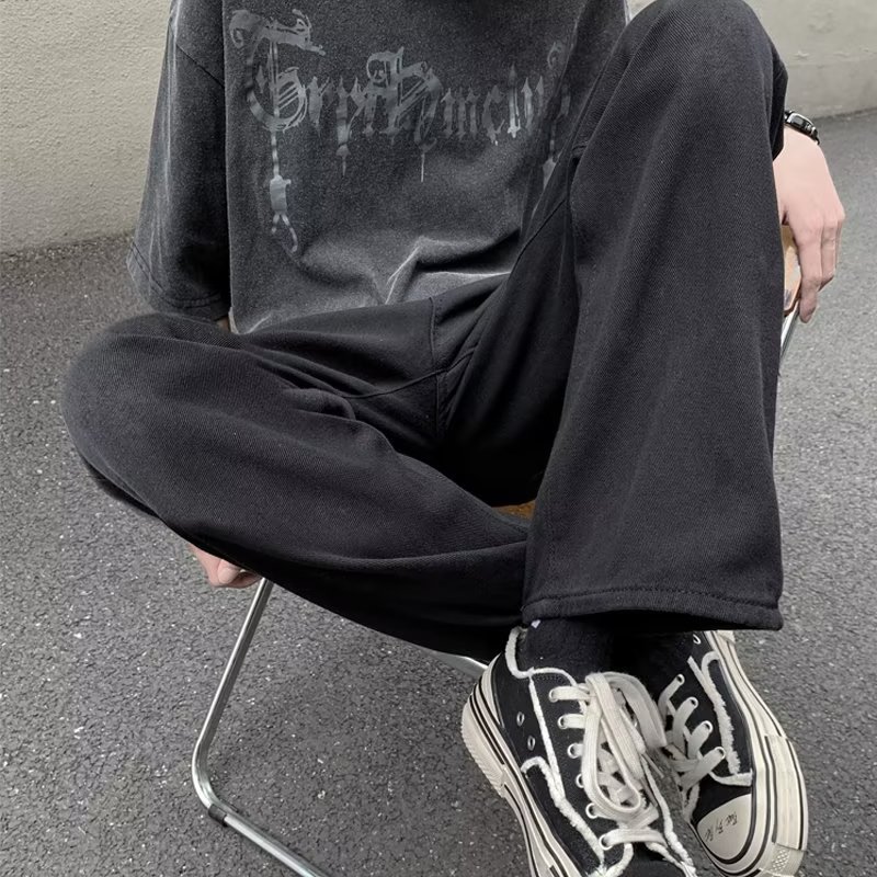 2024 Spring and Autumn Trendy Brand Retro Blue Harlan Jeans para hombres Pantalones de papá de pierna ancha pequeños y cónicos sueltos para todo fósforo