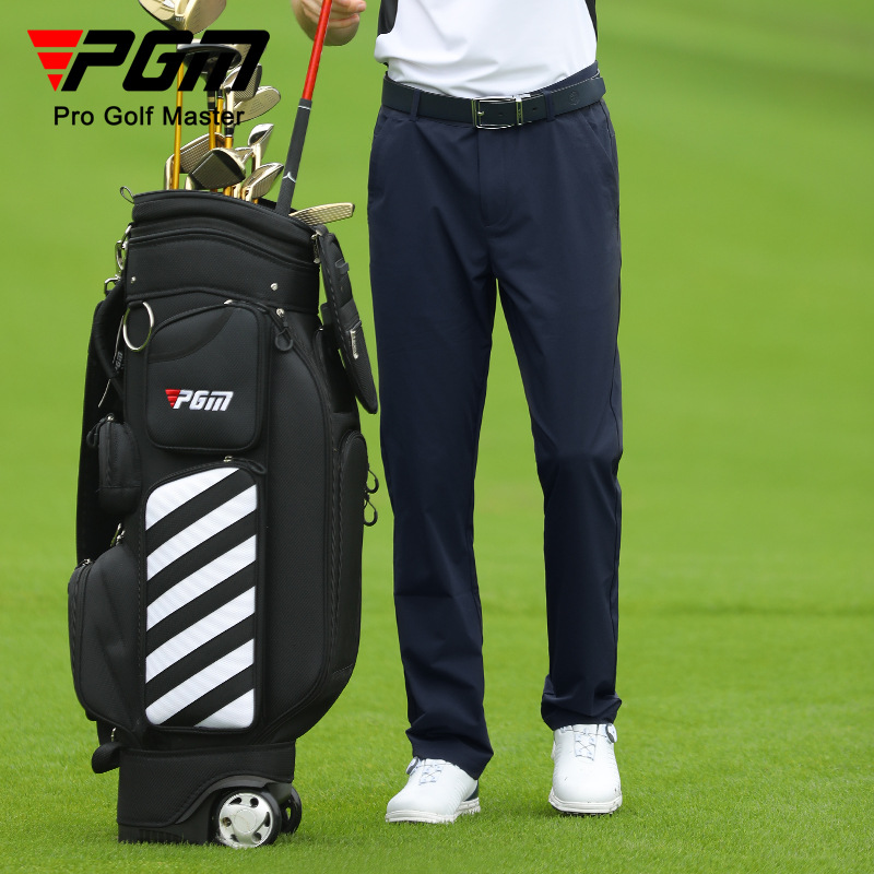 Quần golf nam dài mùa hè PGM vải lưới thoáng khí co giãn nhanh khô — KUZ131-Kaki, KUZ131-Đen, KUZ131-Màu xám nhạt, KUZ131-màu xanh nước biển