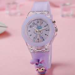 Soft jelly color children's doll watch luminous colorful flash primary and secondary school student cartoon watch manufacturer wholesale