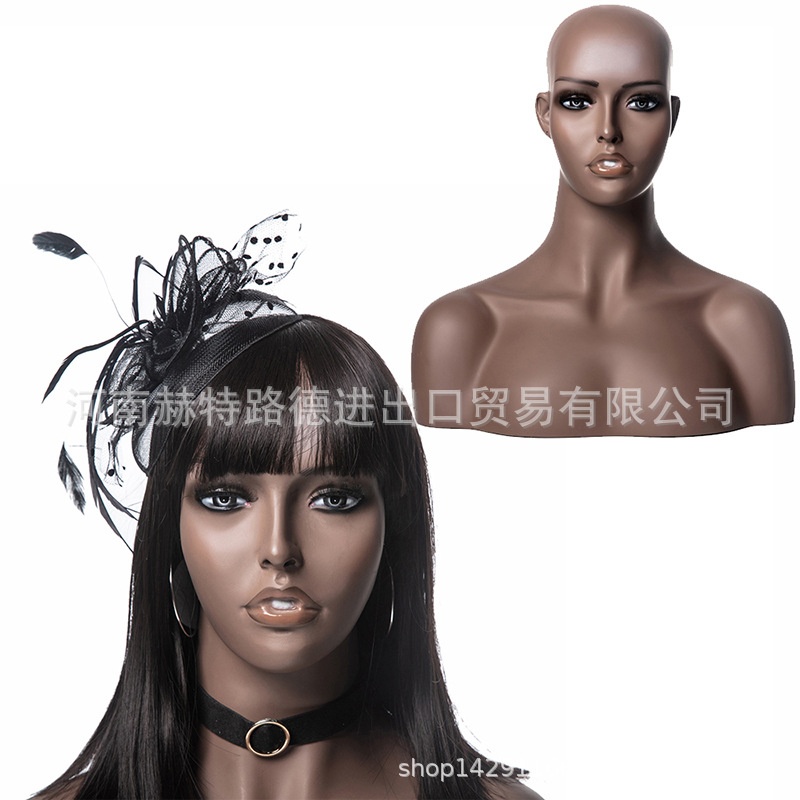 Europe and America Dummy Die FRP Shoulders Headform skin colour Headform Wig Exhibition Photography photograph prop