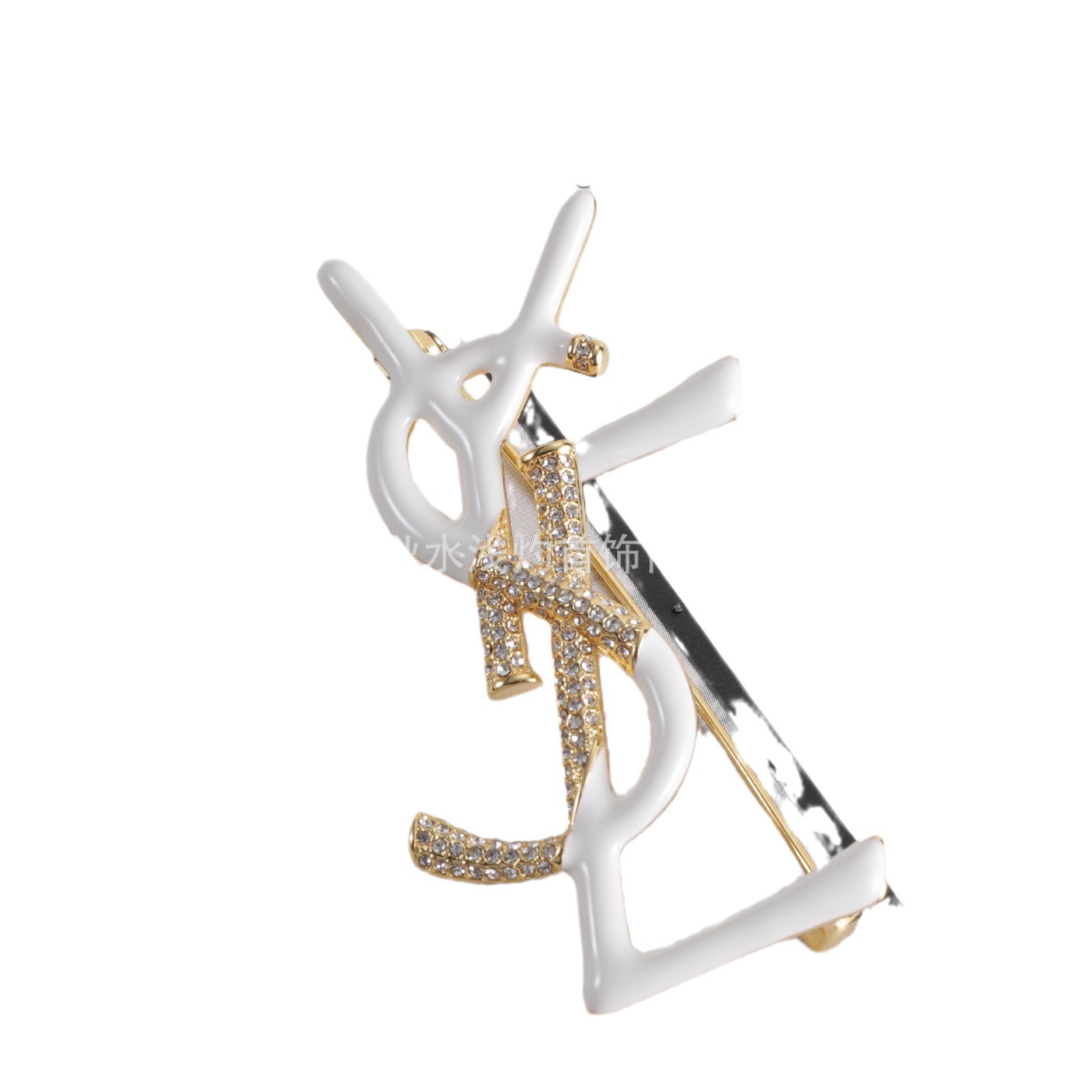 양 슐린 Y 가족 편지 접착제 떨어지는 황동 브로치 여성용 하이 퀄리티 다이아몬드 핀 유럽과 미국의 하이 엔드 라이트 럭셔리 가슴 장식