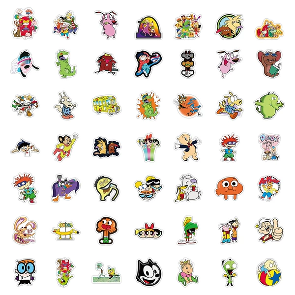 90s cartoon A, 50 pcs