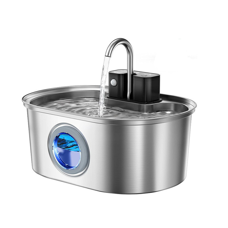 Pet Cat Drinker de acero inoxidable Dog Drinker automático de inducción infrarroja silenciosa alimentador de agua de gran capacidad
