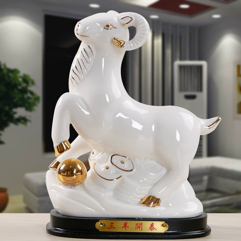 Керамические украшения овец 12 рога зодиака козьи украшения ремесла украшения дома овцы