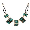 Universal fashionable square glossy necklace, European style, with gem