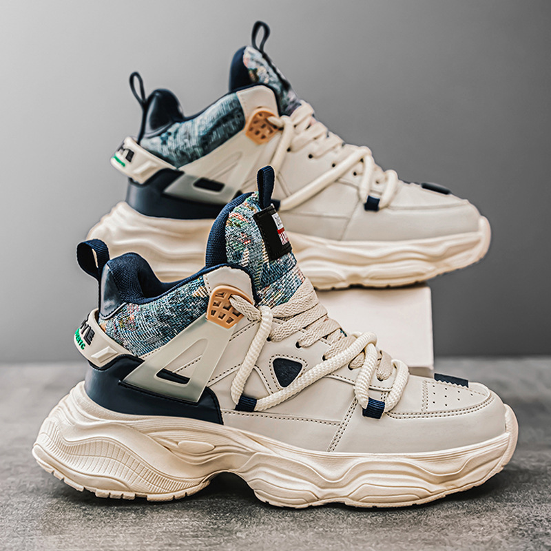 High-top men's shoes autumn and winter new youth sports leisure Joker thick bottom increased non-slip Torre Xu Heng 6 seasons