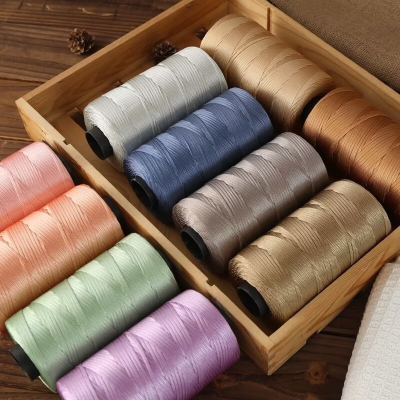 跨境厂家包邮丝光棉麻线扁带线手编包包帽子坐垫粗毛线批发花式