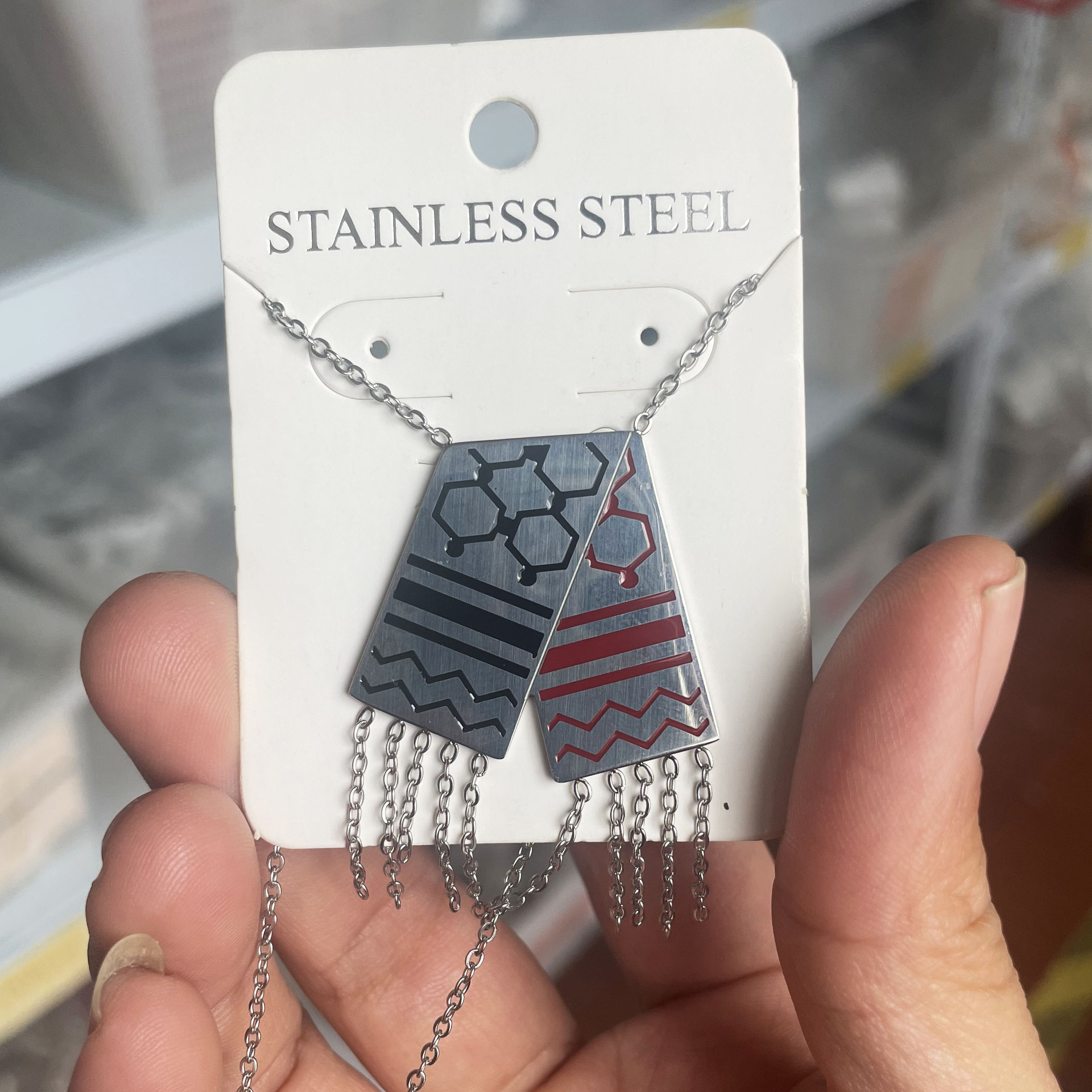 Fangtuo nuevo mapa de Israel colgante bandera colgante Palestina collar triángulo joyería acero inoxidable