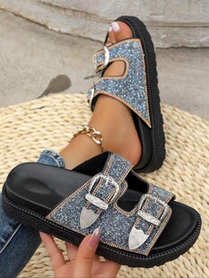 B 22523 Thick Sole Snake Print Sandals ���߼y��כ�Ь