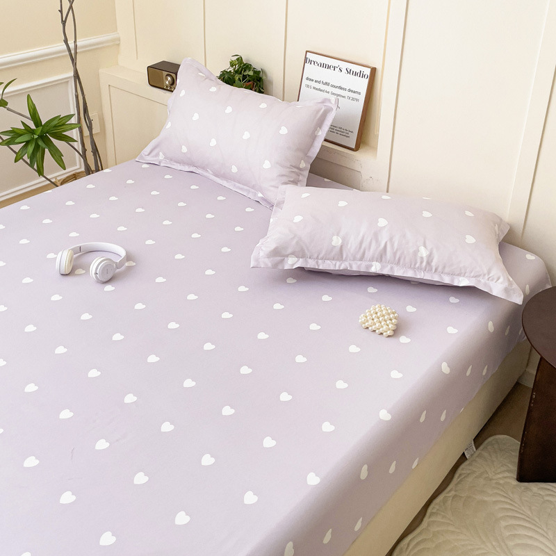 新スタイルのボックスシーツ、小さなフレッシュプリント、シングルピース、シングル/ダブルベッドカバー、防塵保護ベッドカバー、ナチュラルカラーのボックスシーツ