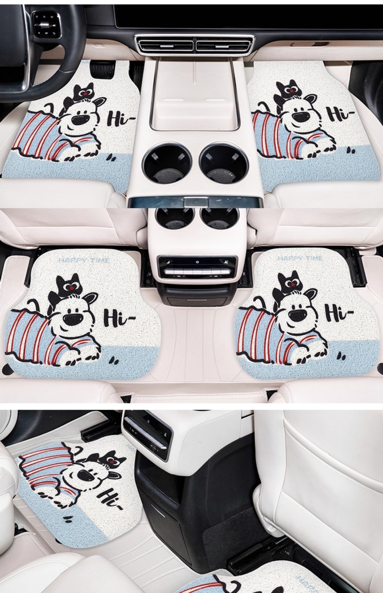 Car Floor Mats, Cute Cartoon Floor Mats, Stain-Resistant, Easy to Clean, Non-Slip, Universal Car Decoration Supplies