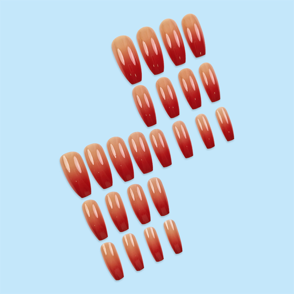Ventas transfronterizas calientes gradiente naranja polvo manicure de moda suave coral uña delicada simple y elegante gradiente desgaste de uñas image 5