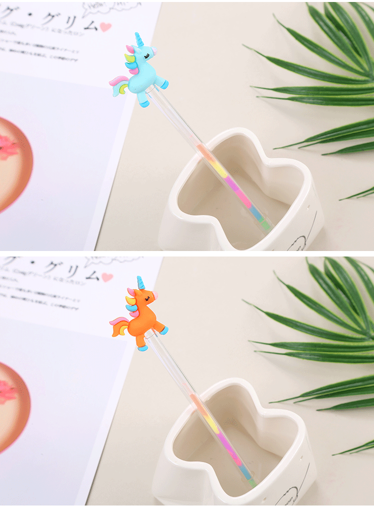 Cute Creative Stationery Unicorn Student Highlight Multi-color Fluorescent Pen display picture 1