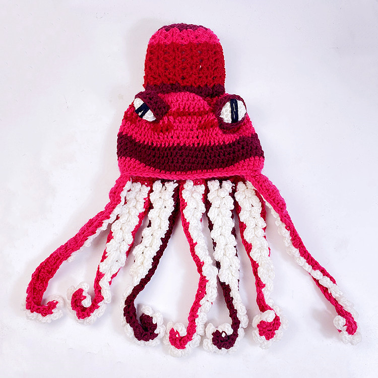 Amazon comercio exterior nueva fiesta transfronteriza para adultos Tricky Funky Octopus Head Sombrero de pulpo de ganchillo