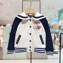 24年春季新款女童海军风双层棒球服外套插肩袖夹克衫TTJP241251A