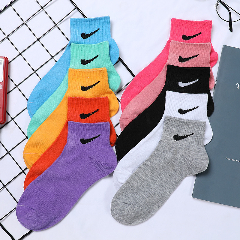 男女短筒NK对勾袜子马卡龙色运动潮流ins滑板学生韩版网红对号袜|ms