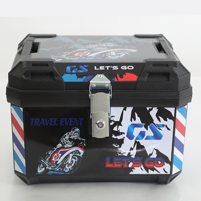 Electric Vehicle Storage Box, Motorcycle Tail Box, Large Capacity, Thickened and Durable, Large Size 47L, Storage for Electric Scooter Trunk