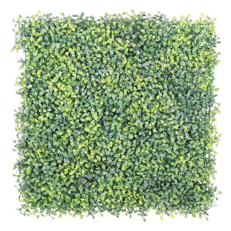 Pared artificial de la planta verde Protección solar de 4 capas 50*50 Milan decoración de fondo de pared de hierba al por mayor césped de plástico resistente a los rayos UV