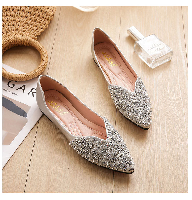 Women's Elegant Solid Color Point Toe Flats display picture 20