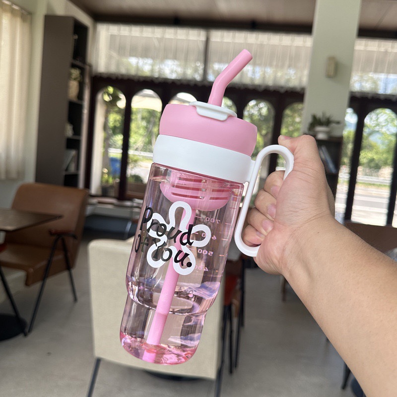 Himbedi Big Mac taza de agua de gran capacidad taza de paja de aluminio nueva taza de plástico de alta calidad de la oficina de chicas