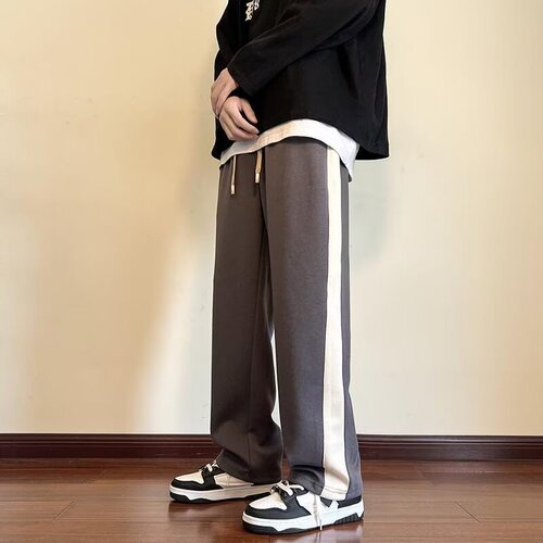 Men's Loose Side Striped Sporty Ins Spring and Autumn Fashion Casual Long Pants Trendy