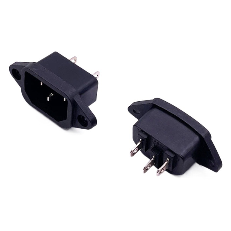 Enchufe de cola de PIN estándar nacional asiento masculino enchufe de alimentación de CA AC-04 agujero de tornillo coche eléctrico cocina de arroz socket chasis