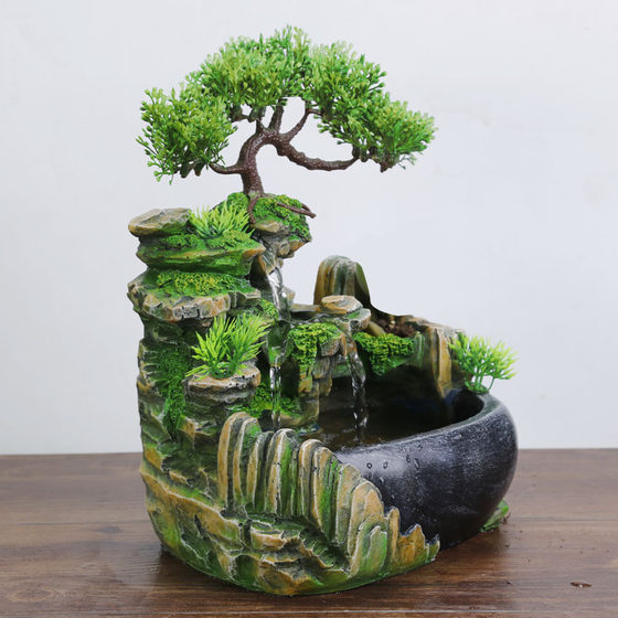 Creative Gifts Small Rockery Flowing Water Desktop Ornaments Decorative Humidifier Office Crafts Creation
