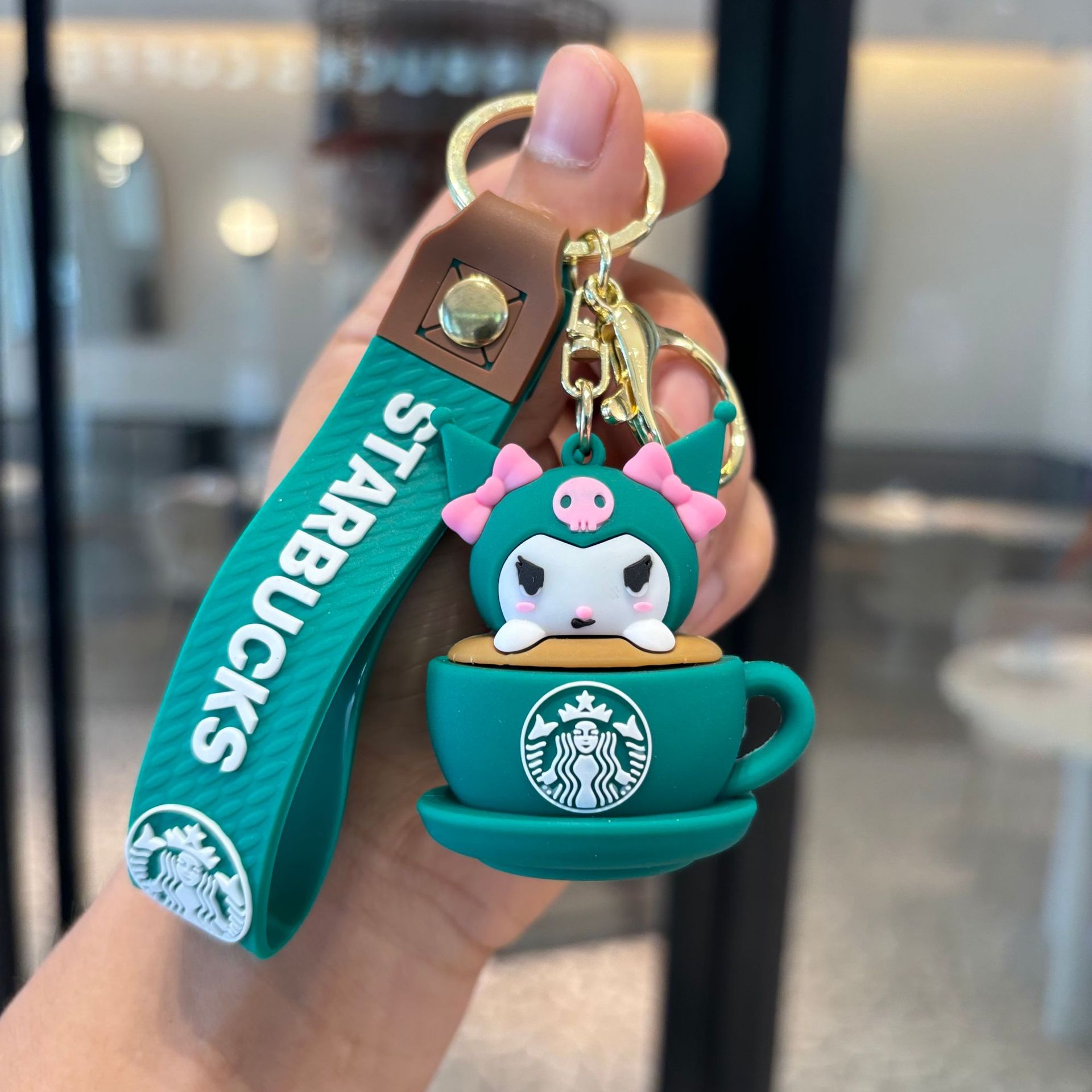 Starbucks transfronterizo Sanrio llavero taza de té de leche muñeca colgante muñeca máquina de regalo pequeño llavero al por mayor