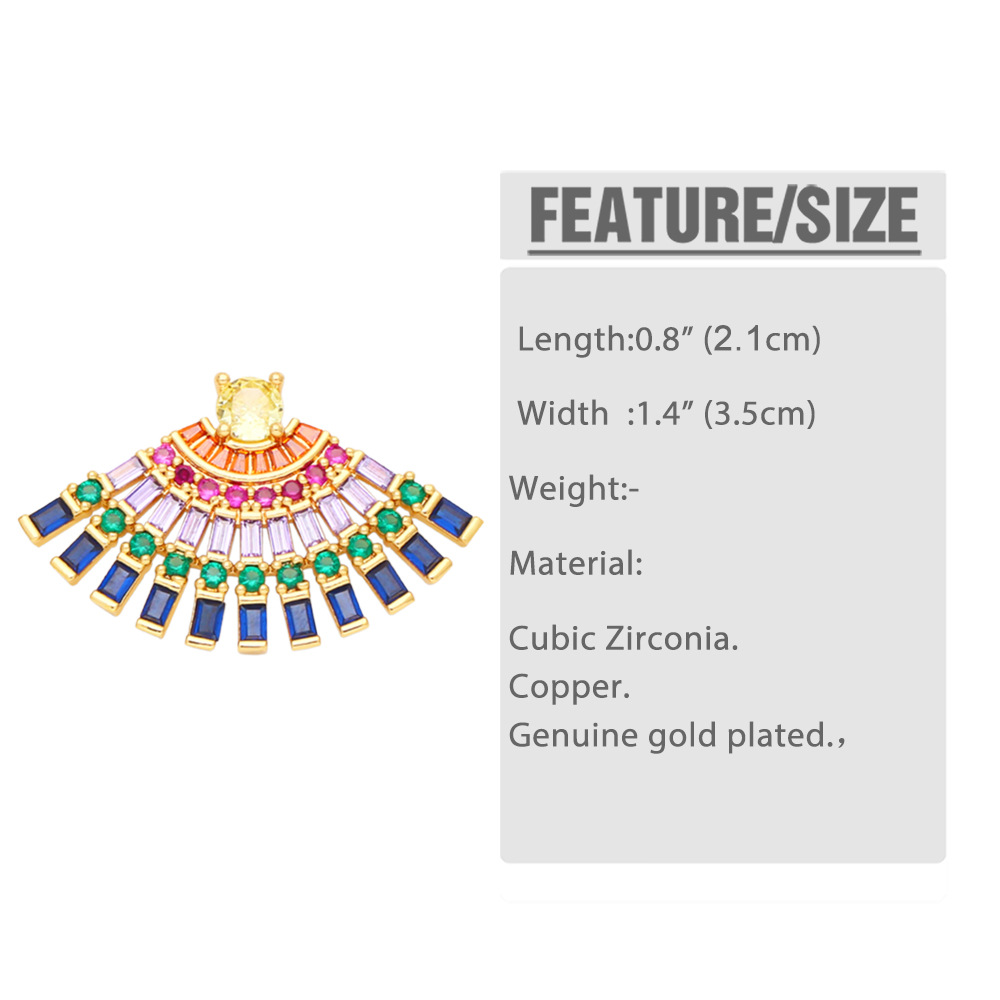 Fashion Sector Copper Ear Studs Plating Inlay Zircon Copper Earrings