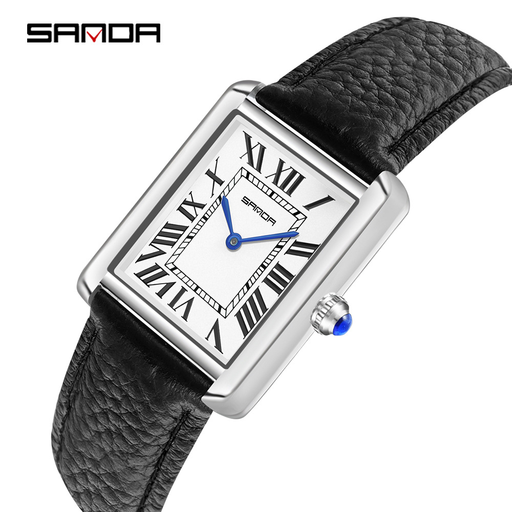 SANDA P1108 Nuevo movimiento de cuarzo Las Mujeres Pequeño cinturón Moda personalizada simple reloj