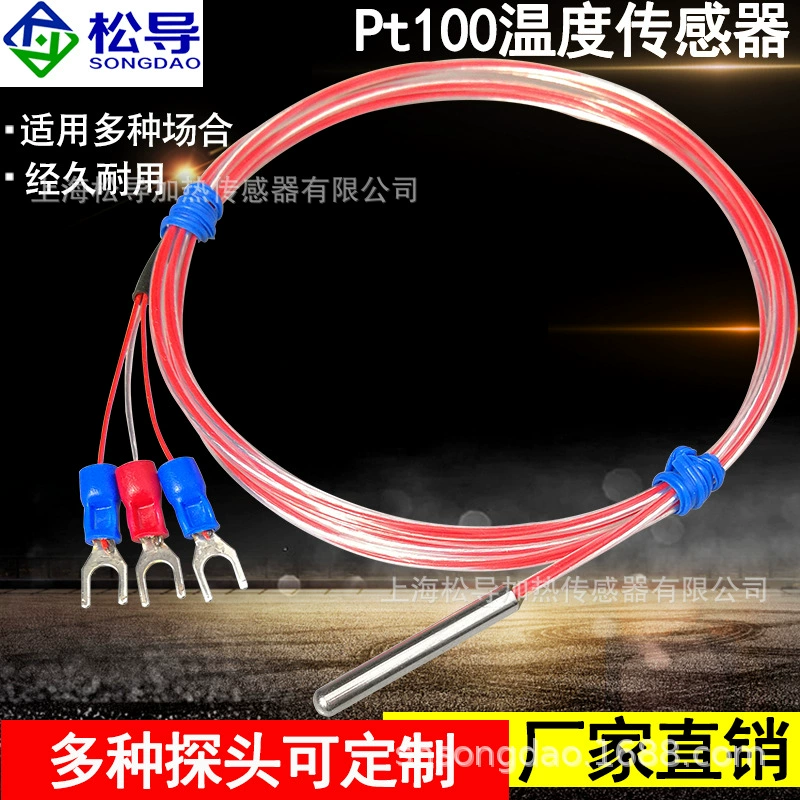Высокая точность Pt100 тепловой датчик температуры сопротивления зонд Ф 4 × 30 мм × 500 мм три/двухпроводная система