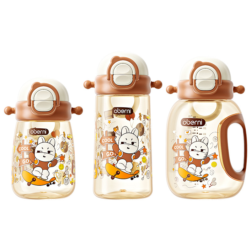 O'Beneys dos bebidas para niños tazas de paja PPSU bebés grandes deportes al aire libre tazas de agua de la escuela fábrica de cabello recto image 5