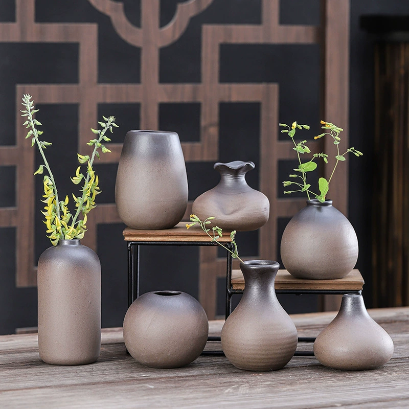 Минималистичный ретро-цветочный аппарат в японском стиле керамическая ваза с грубыми глиняными цветочными вставками в современный домашний декор