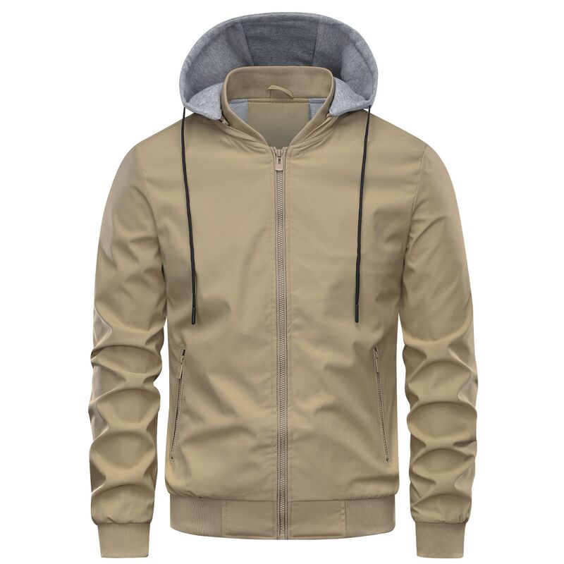 Cross-border casual men's jacket Amazon SHEIN European and American size hooded new solid color autumn and winter simple coat Cross-border casual men's jacket Amazon SHEIN European and American size hooded new solid color autumn and winter simple coat
