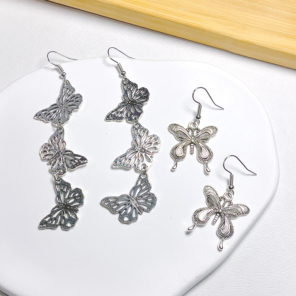 Holiday, Daily Occasion 1 Pair Cute Butterfly Metal Drop Earrings