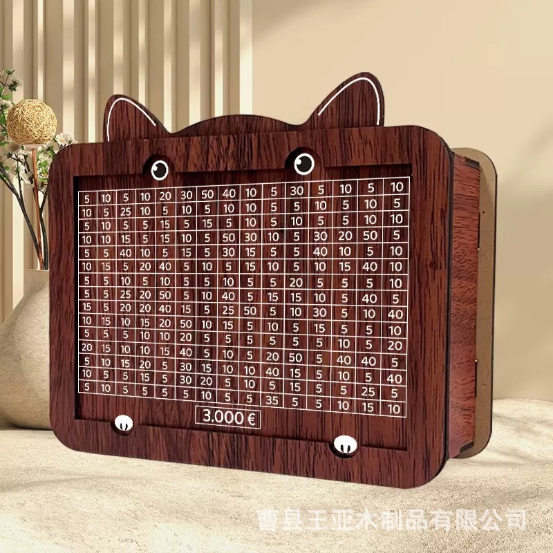 デジタル貯金箱は、紙幣や硬貨を保管できず、学生が飾りを保管できる高品質のレトロな木製の貯金箱です。|undefined
