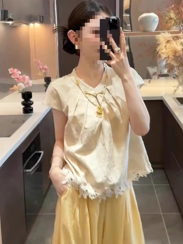 2025巨好看的夏装一整套女大码胖MM新中式国风雪纺衫阔腿裤子套装|undefined