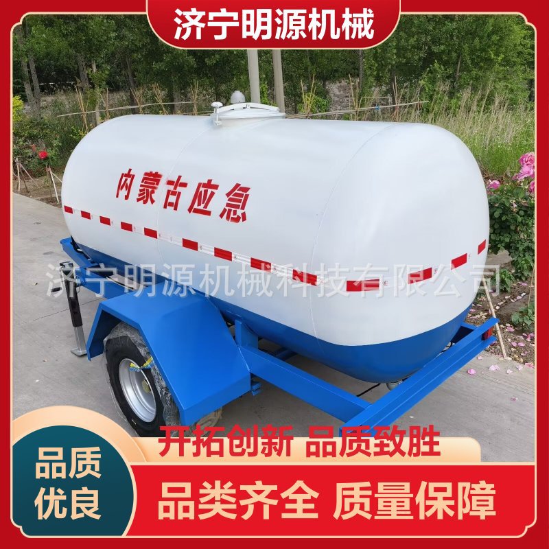 5吨水罐运输车单轴双胎园林浇灌用车牵引式储水运输车真空胎