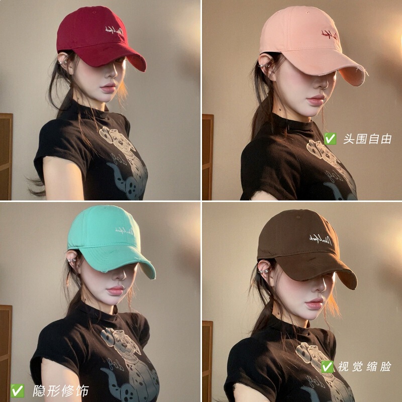 Baseball Cap with Small Lettering That Makes the Face Look Smaller, Versatile for Spring and Summer, Quick-Drying, Sun-Protective, Large Head Circumference, Fashionable and Casual