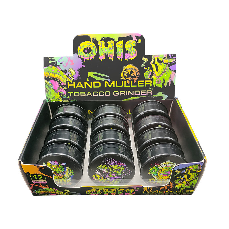 Ohis Black Ghost Head Series Pattern Plastic Grinder Crusher 60-3 Rounded Corner Grinder Grinder