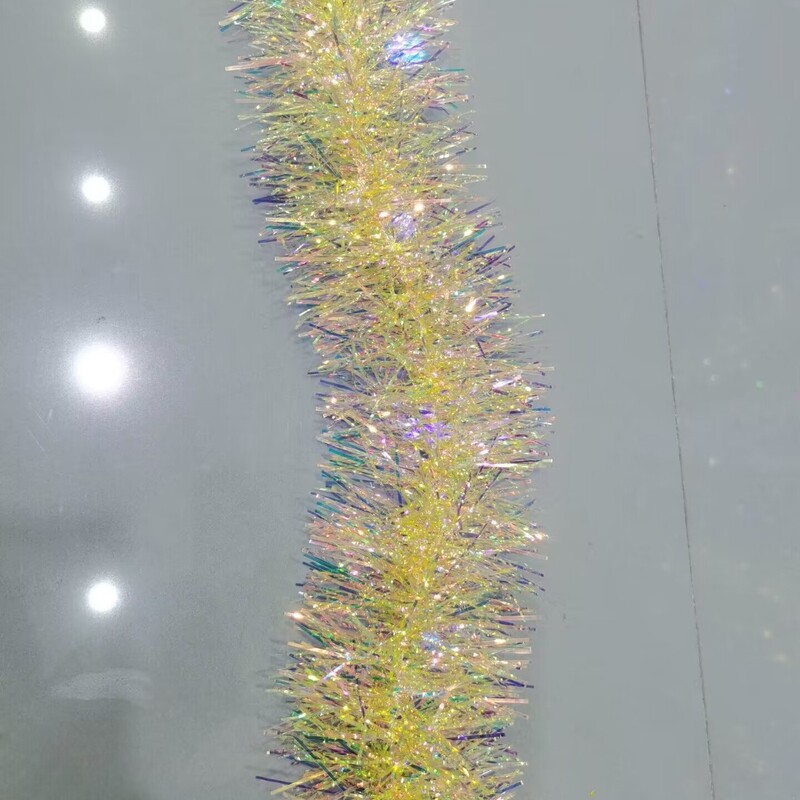 カラフルなレーザーの毛の条のカラフルなリボンの誕生日パーティーの装飾の写真の撮影の道具のレーザーのリボンの毛の根|undefined