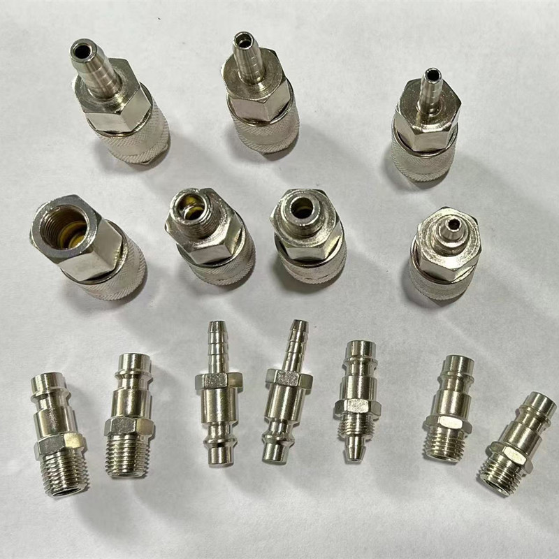 Conector Rápido Neumático Tipo C de Hierro Niquelado Autobloqueo para Carpintería y Reparación Automotriz