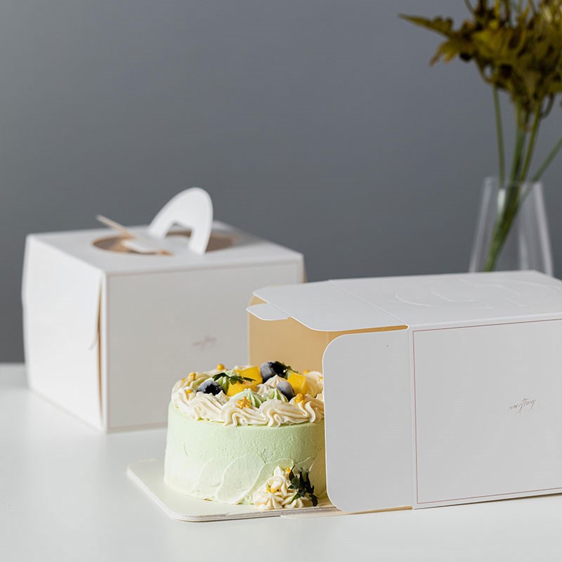 4寸网红慕斯蛋糕盒透明手提5加高包装盒爆浆小盒子迷你西点生日四