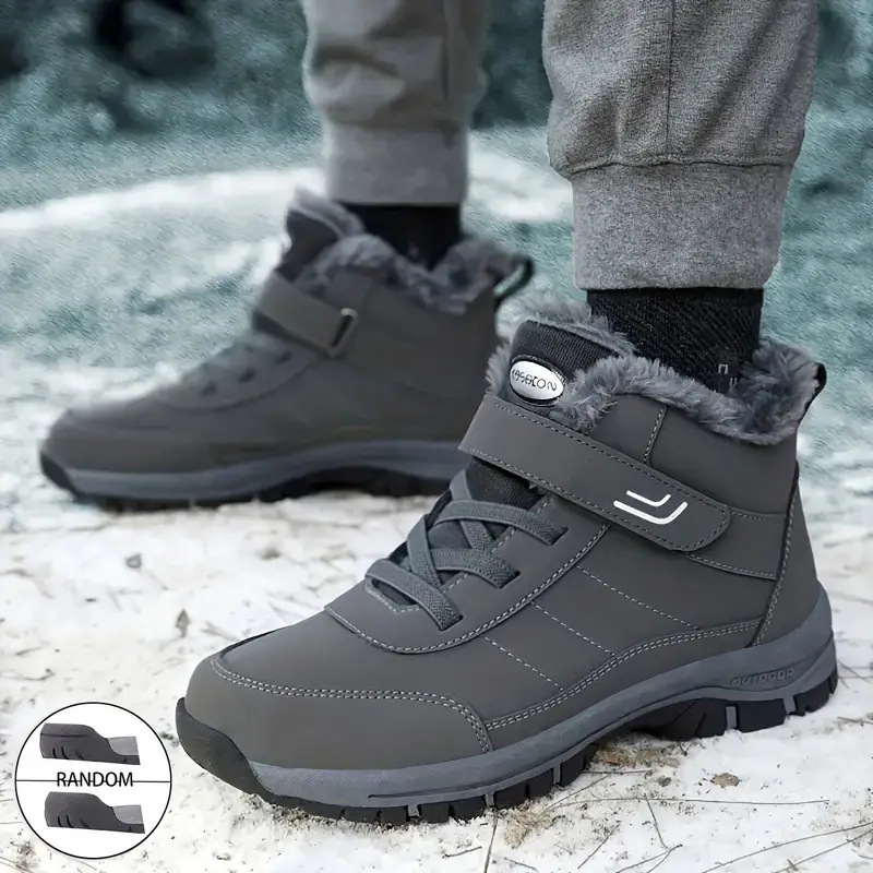 Zapatos de algodón de mujer pareja transfronteriza botas de tamaño grande botas de algodón grueso botas Velcro de mujer botas de nieve cálidas