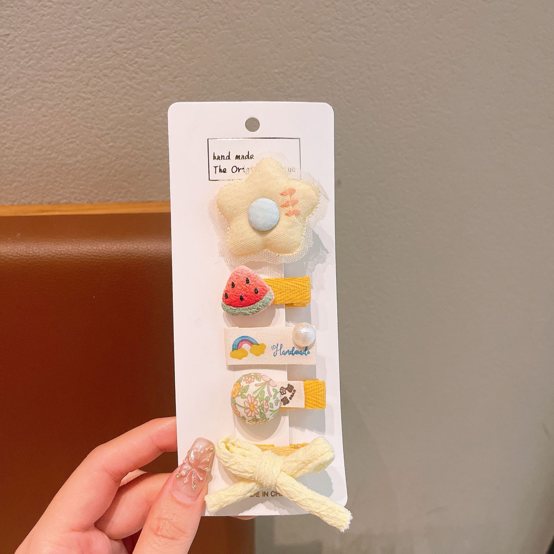 Clip de cabello de malla de encaje para niños estrella nebulosa accesorios para el cabello de bebé tela tarjeta de cabello de dibujos animados para niñas