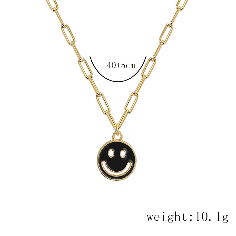 wholesale new dripping smiley face pendent alloy necklace Nihaojewelrypicture16